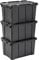 Iris Ohyama Heavy Duty Organisation Boxes, 50L, 3er-Set, Rot, Groß, Robust, Stapelbar, Aufbewahrungsbox, Für Garage, Regale, Umzug, Plastik, Utility, Werkzeugkiste, DDSKT-450