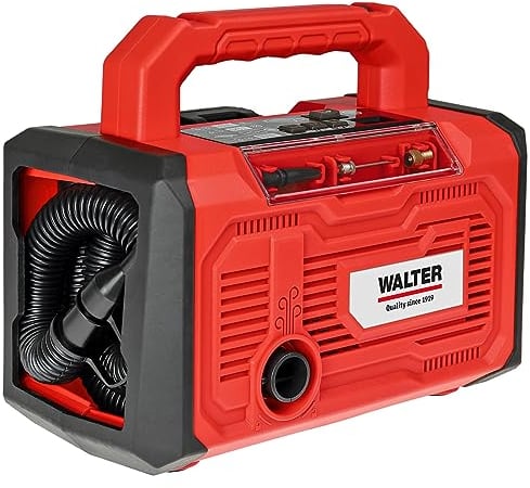 Walter - 3 in1 Akku-Luft- und Volumenpumpe 20 V, SUP Pumpe, Luftmatratzenpumpe, Schlauchbootpumpe, schnelles und einfaches Aufpumpen, Ladezeit 60 Minuten, 3500U/min, mit praktischer Absaugfunktion
