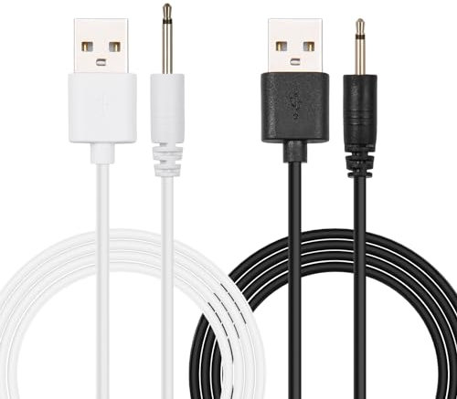 ORUZA USB DC Charging Cable 2.5mm, 2 PCS Replacement DC Charging Cord for Wireless Massagers