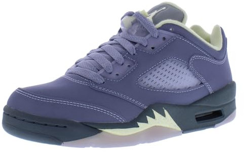 Jordan 5 Retro Low Damenschuhe, Indigo Haze/Fire Red-Lila, 37.5 EU