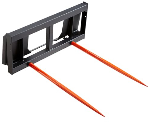 VEVOR Pique-botte de Foin Capacité de Charge 1360 kg Fourche à Balles 2 Dents 125 cm Fourches à Pointes à Fixation Rapide Grande Durabilité pour Tracteurs, Chargeuses Compactes, Agriculteurs, Champs