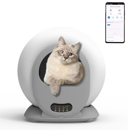 Lettiera Gatto Autopulente Lettiera per Gatti Automatica 65 Litri di Grande Capacità Toilette per Gatti Intelligente Antiodore Sabbiera Gatto Autopulente per Più Gatti (Type D)