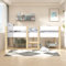Lit Superposé Enfant 90x200 cm, Double ou Simple, avec Protection Anti-Chute, en Bois de Pin Massif, Blanc et Chêne