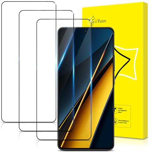 GiiYoon-3 Piezas Protector de Pantalla para Xiaomi Poco X6 Pro 5G Cristal Templado,[Sin Burbujas] [Cobertura Completa] [9H Dureza] Vidrio Templado HD Protector Pantalla para Xiaomi Poco X6 Pro 5G