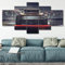 AZBESCZ 5 Teilige Kunstdruck Leinwandbilder 5 Teiliges Wandbild Porsch 911 GT3 Auto Sportwagen Kunstdruck Auf Leinwand Leinwandbilder Wohnzimmer Schlafzimmer Wandbilder Wohnzimmer Modern