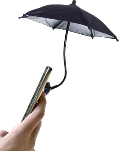Dermonem Parapluie de téléphone portable avec tuyau flexible réglable à 360 °, Support de téléphone portable magnétique, parasol pour téléphone portable adapté à une utilisation en voiture