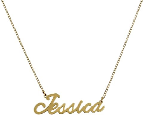 Zotair Name Necklaces, Tarnish-Free Stainless Steel (Jessica (Gold))
