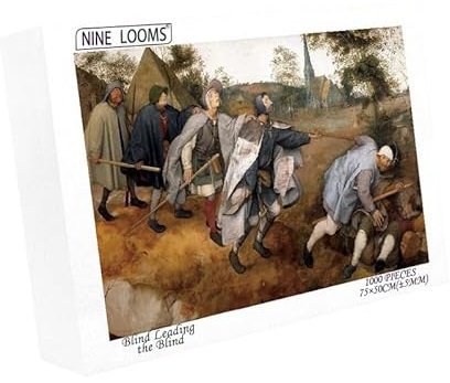 Nine Looms Wooden Jigsaw Puzzles 1000 Pieces Pieter Bruegel The Elder-The Parable of The Blind Leading The Blind Gifts Decorative Painting Puzzles Creative Gift (1000 Pcs)