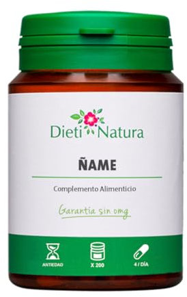 200 Cápsulas de Ñame Dieti Natura - Alivio Natural de los Síntomas de la Menopausia - Ayuda a Reducir Sofocos, Irritabilidad y Mantener la Resistencia Ósea - Suplemento Herbal para Mujeres