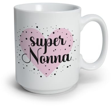 Super Nonna Tazza Mug in Ceramica con Stampa Personalizzata Idea Regalo Nonni Nonno Compleanno Colazione Festa dei Nonni Mamma Nonna Festa della Mamma