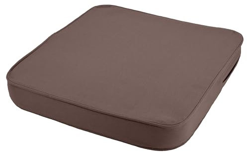 Orthopädisches Sitzkissen Minimalist - 100% Baumwolle mit Kaltschaum-Schaumstoff - Qualitatives Stuhlkissen - Feste Qualität - Waschbar (1, Taupe/Braun, 45x45x6cm)