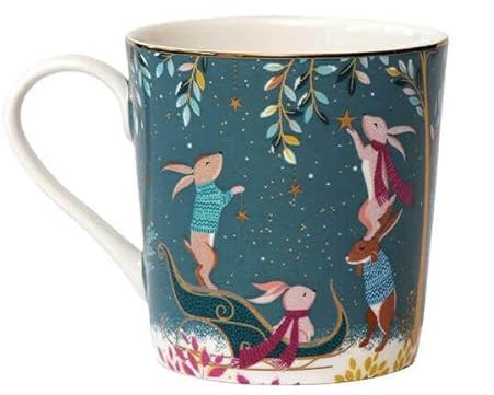 Sara Miller London Woodland Tales Mug avec traîneau de lapin