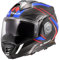 Motorcycle Modular Helmet L~S~2 FF901 ADVANT X Future-II Carbon Fibre Flip Front Dual Visor ECE22.06 Motorbike Full Face Flip-Over on-Road Touring Helmet with Dark Visor (White Blue,S)