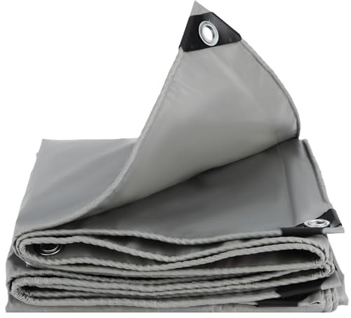 Strapazierfähige PVC-Plane, 450 g/m², wasserdicht, verstärkte Ösen, wetterfest, UV/Staub/Schnee, grüne Abdeckung für Schuppen, Dach, Bodenplane, Hühnerstall, Pool, Teich, Wohnwagen, LKW, Boot, große
