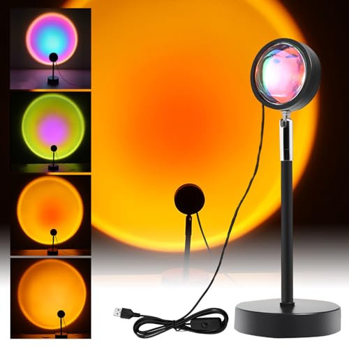 ZeiLaBang Kakadi Sunset Lamp,Sonnenuntergang Lampe,USB-Anschluss Sonnenlicht LED Projektor,180° Drehung Sunset Projektionslampe,Selfie/Fotografie/Party