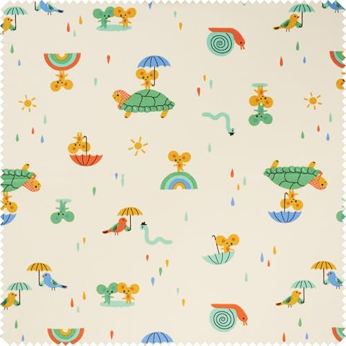 VBS Marktplatz Baumwollstoff Best Friends Motivstoff bedruckt Breite 150 cm Meterware Frühjahrsmotiv Dekostoff Scrapbooking Basteln