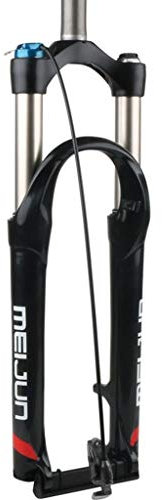 WWERTYY Federgabel für Mountainbikes, Federgabel für 26-27,5-Zoll-Fahrradräder, Schultersteuerung, Fernbedienung, Scheibenbremse aus Aluminiumlegierung, 1-1/8 Zoll Federweg, 100 mm