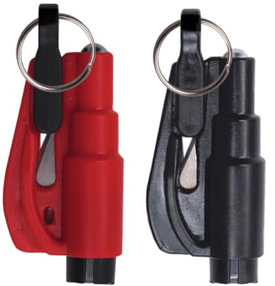 GXGM Rompivetro Auto E Taglia Cintur Rompe Cristalli E Taglierina Di Cinture Auto E Fischietto, Taglia Cinture Di Sicurezza E Portachiavi Tagliacinture E Fischietto, 2 pezzo