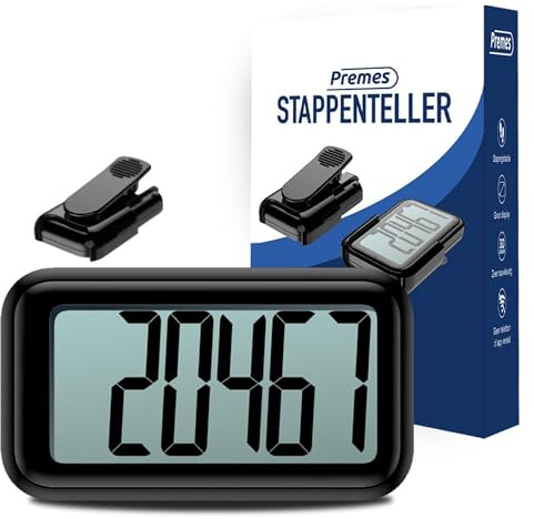 Premes - Schrittzähler - Activity Tracker - Schrittzähler - Hosentasche - mit Clip