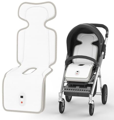 Bella's Friends Almohadilla de refrigeración para cochecito de bebé con 2 ventiladores integrados de hasta 10 horas máx. 10000 mAh, recargable, 3 velocidades, ajustable, cojín de refrigeración para