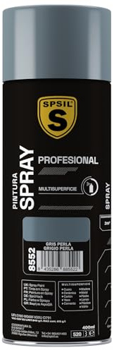 SPSIL Pintura Spray Gris Perla Brillo 400ml - Spray para uso Profesional y Doméstico en múltiples superficies - Alta Adherencia y Cobertura - Secado Rápido