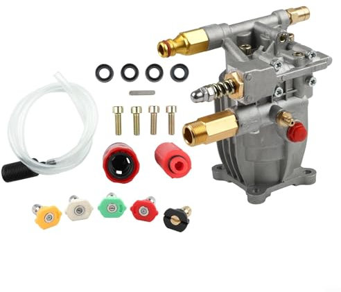 Pompe de nettoyeur haute pression horizontale à tige de 1,9 cm avec système de double joint, 2400-2750 PSI 2,2-2,4 GPM pour équipement de nettoyage de jardin