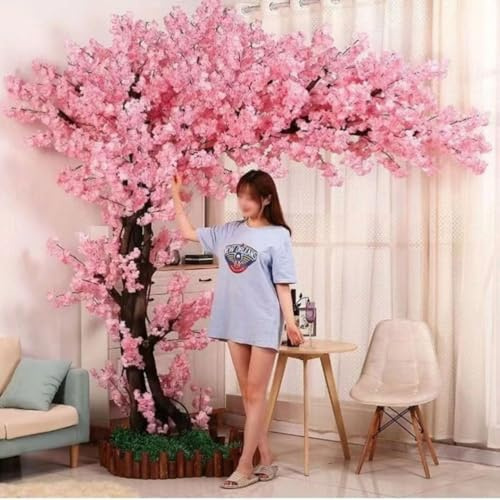 Árboles Flores de Cerezo Artificiales,Flores realistas Hechas a Mano,Cerezo japonés,Árbol de Flor de Cerezo,Árbol de Deseos Grande para Bodas, Eventos,02,180×150cm
