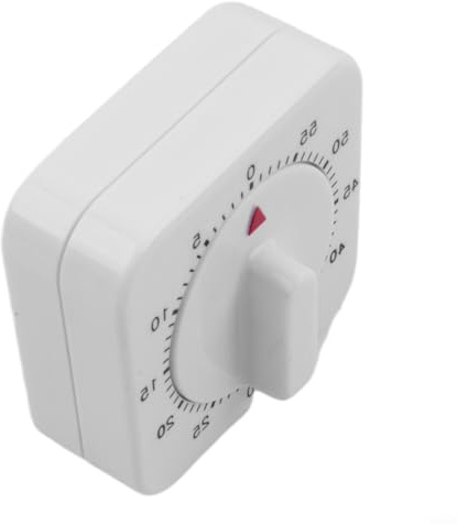 Eawfgtuw Minuteur de cuisine mécanique 60 minutes avec alarme forte, design en plastique durable pour la cuisine, la pâtisserie, l'étude, le sport, la sieste et la maison