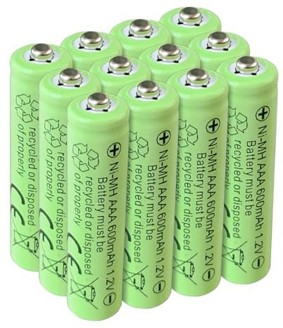 SPMST Wiederaufladbare AAA-Batterien, 1,2 V, 600 mAh, Triple A, NiMH-Akku, 12 Count