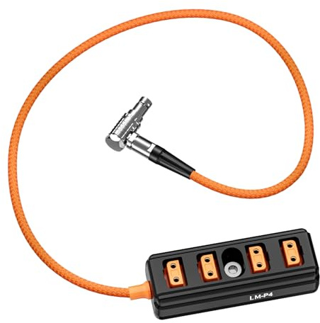 MTLavish Power Cable Splitter für rote Kameras zuverlässige Stromverteilung für Videoaufzeichnungen und Live -Übertragung 2 Pin Lemo -Stecker an 4 Anschlüsse D Tippen Sie auf 14,8
