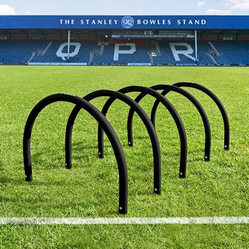 FORZA Football Training Passing Arcs | Set of 5 or 10 High-Tensile Plastic Arcs with Ground Spikes Passing, Dribbling & Agility Training Equipment