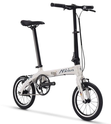 Sava Carbon Faltrad 14 Zoll | Ultraleichtes Mini Klapprad mit Carbonrahmen & Fester Gang | Für Erwachsene, Damen, Herren | Zusammenklappbar & Kompakt für Stadt und Pendler