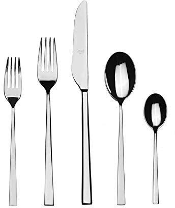 MEPRA 106222020 Atena 20-Piece Durable 18/10 Stainless Steel American Style Flatware Cutlery Set for Fine Dining, Dishwasher Safe, Service for 4