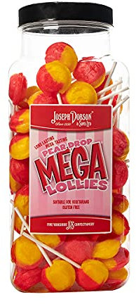Joseph Dobson & Sons Pear Drop Mega Lollies 1.99 kg, (Pack of 1)