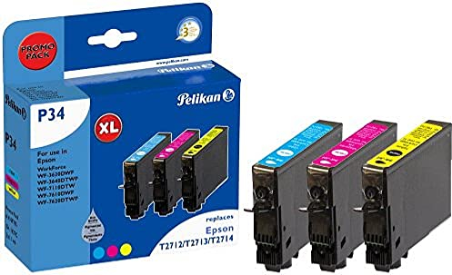 Pelikan 4109705 Tri Farbe (Gelb, Magenta, Cyan) Kompatibel Tintenpatronen Pack of 3