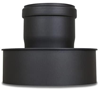 Tubo para estufa de pellets, codo para tubo de chimenea, Ampliación, diámetro 80 mm a 130 mm, de diámetro 80 mm a 150 mm, Gris, Negro