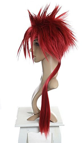 Prettyland Final Fantasy Cosplay lange langhaar-Perücke Reno Spiky Rot Red Anime Manga Wig C413