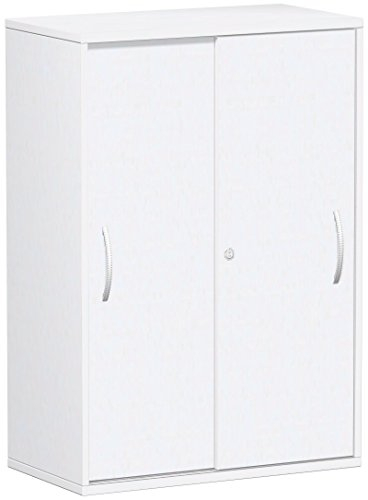 Gera Möbel Schranksystem Flex Schiebetürenschrank, Holzdekor, weiß/weiß, 80 x 42.5 x 118.2 cm