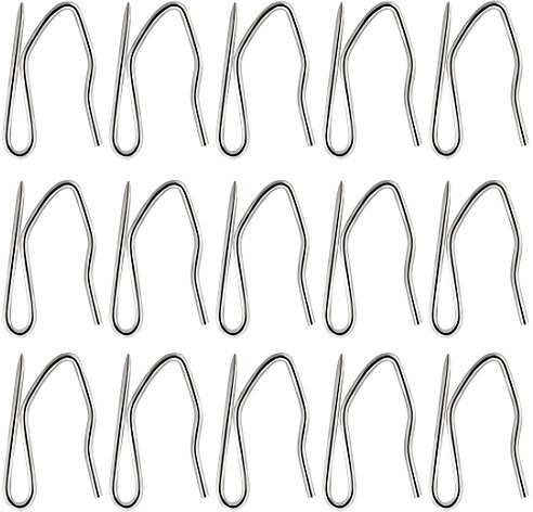 58 Piezas de Metal Cortina Ganchos, Acero Inoxidable nydotd Plata, Chapado en níquel Ganchos para Cortina de Ventana, Puerta Cortina y Cortina de Ducha (1.2 x 1)