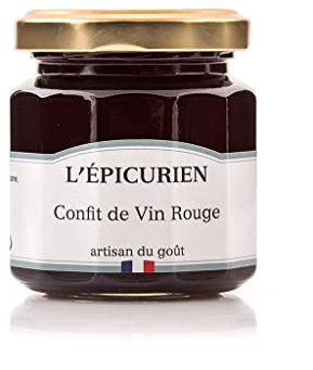 Confit de Vin Rouge, Rotweinconfit, Rotweinweingelee aus Frankreich, 125g
