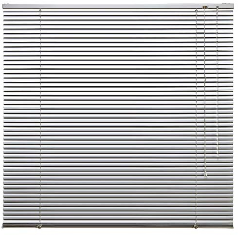 Aluminium Jalousie Alu Jalousette Klemmfix Fenster Tür Rollo ohne Bohren Lamellen Vorhang Weiß Silber Breite 40 bis 240 cm Länge 130 cm 160 cm 220 cm Metall Klemmhalter Sonnenschutz (120 x 130 cm)