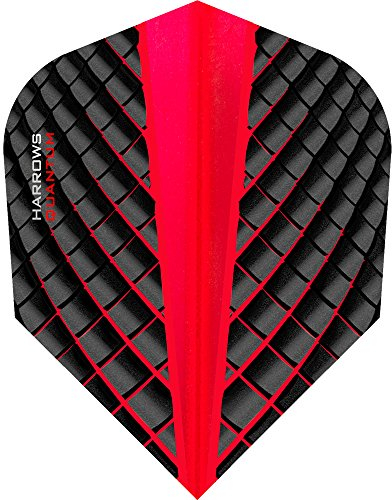Harrows Quantum Dart Flights, 100 Micron – Standard – 3D Effekt – 1 Set (3), rot