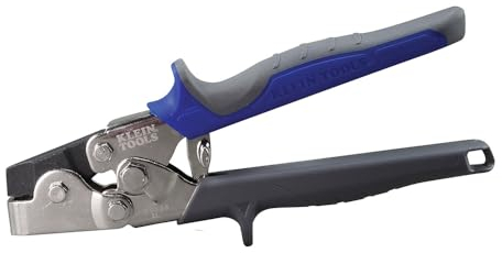 Klein Tools 86528 Stanzer-Set, Schnappverschluss-Stanzwerkzeug für Blech, Vinyl und Aluminiumverkleidungen, blau/grau