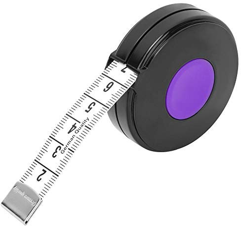 HEEPDD Weiches Maßband, Doppelseitiges Kunststoff Schneidermaßband mit Druckknopf, 150 cm, Lila, zum Nähen und Zuschneiden