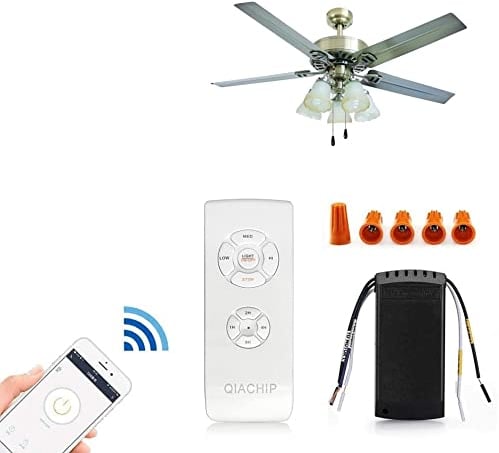Wifi Ventilatore Lampada Telecomando Kit,Wireless Ricevitore e Trasmettitore con 3 Velocità e 4 Timer,Supporto Smart Life APP, Alexa e Google Home