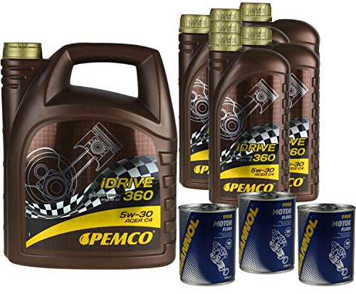 11L PEMCO iDRIVE 360 5W30 Motoröl MB 226.51/229.51 RN 0720 3xMANNOL Motor Flush