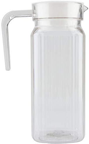 Pichet À Eau -pichet inox avec couvercle Pichet À Jus Transparent Avec Pichet De Jus Froid Glacé Rayé Avec Couvercle For Le Bar (Taille : 800ml)