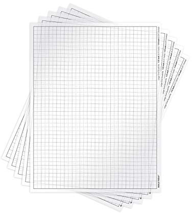 Koala Tools Quadrille Lot de 5 feuilles transparentes quadrillées – 21,6 x 27,9 cm | Rétroprojecteur et boîte à lumière transparente – Film de traçage pour croquis et dessin