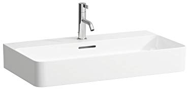 Laufen VAL Aufsatzwaschtisch, 3 Hahnlöcher, mit Überlauf, US geschl. 750x420, weiß, Farbe: Weiß - H8162850001081