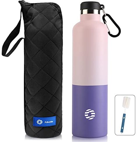 FEIJIAN Gourde Isotherme - Bouteille Isotherme - 750ml/ 1L - Gourde Inox Bouche Standard - Bouteille Sport Étanche - Enfant sans BPA, Cadeau pour les Sportifs